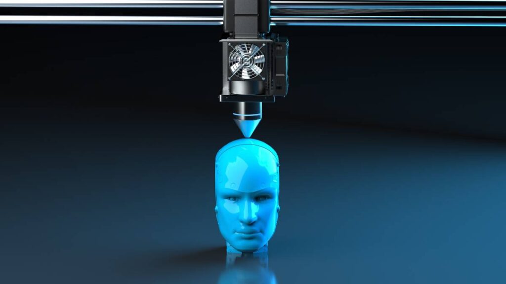 rosto impresso em 3d